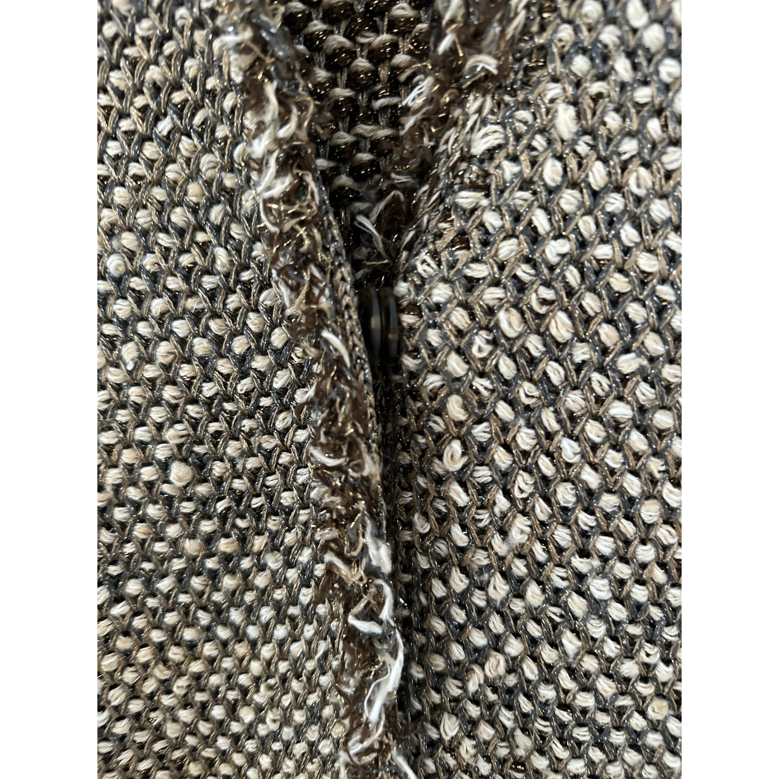 Lanvin Evening Lurex Cardigan Women's Large Brown Metallic V-Neck Grosgrain Bow — image 4 of 8